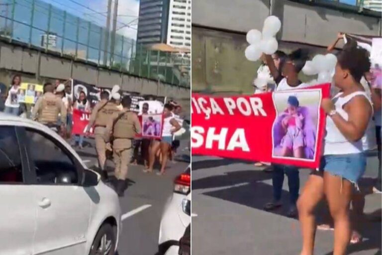 Manifestação Por Justiça No Caso Aisha Vitória Bloqueia Via Em Salvador