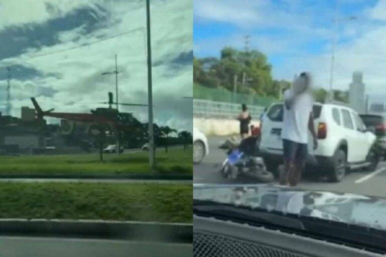 Acidente Grave Entre Carro E Moto Causa Congestionamento Na Paralela, Em Salvador