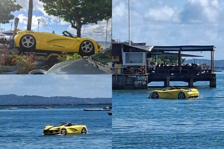 Só Se Vê Na Bahia! “Carro” é Flagrado Circulando Dentro Do Mar Da Ribeira