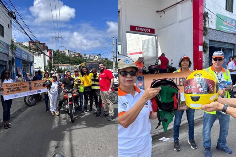 Transalvador Distribui Capacetes Novos Para Motociclistas