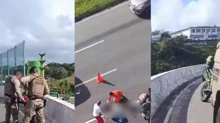 VÍDEO: Motociclista Cai De Viaduto Após Bater Em Mureta Na Avenida Paralela