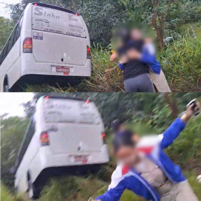 VÍDEO: Ônibus Com Estudantes Do Colégio Da Polícia Militar Sai Da Pista Em Catu
