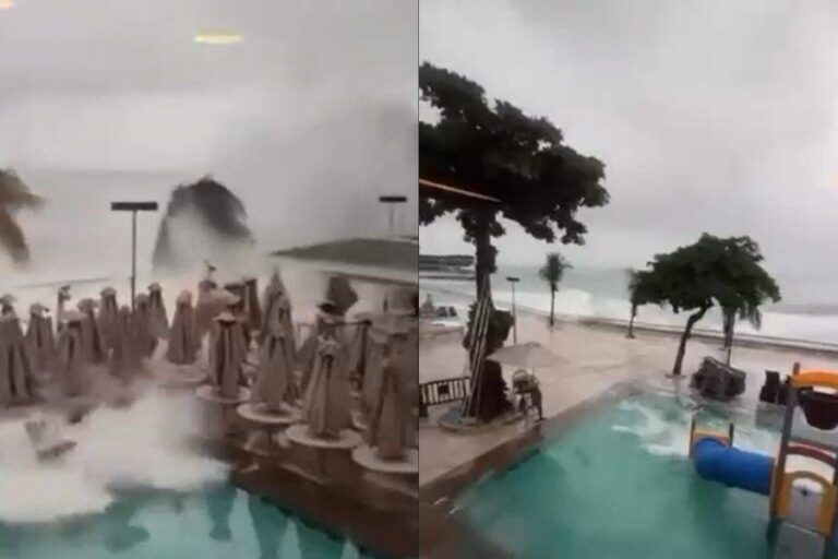 Ondas Invadem área De Lazer Do Yacht Clube Da Bahia Após Fortes Chuvas Em Salvador