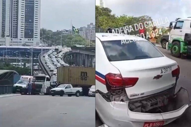 Carreta Causa Congestionamento Na Ladeira Do Cabula Após Colisão Com Dois Veículos