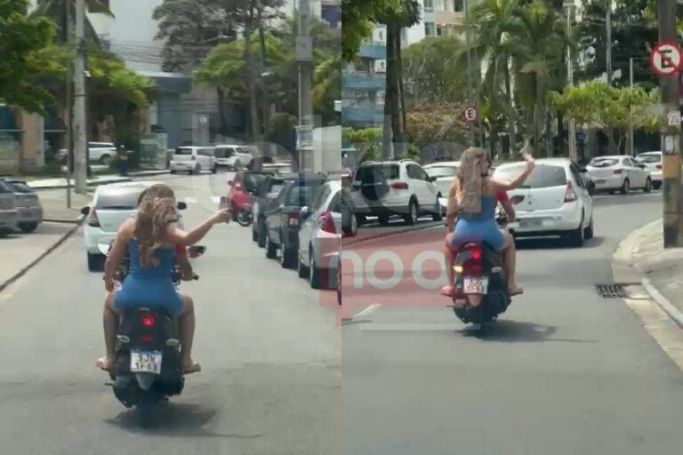 Selfie Perigosa! Motorista Flagra Dupla Sem Capacete E Fazendo Selfie Em Moto