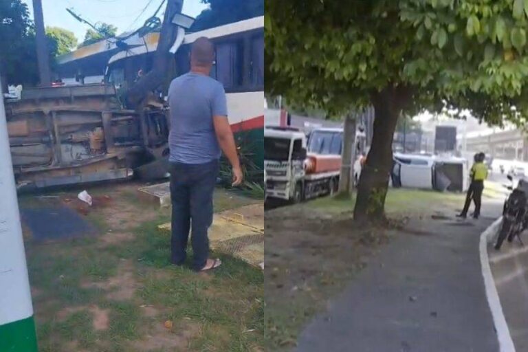 Caminhonete Capota E Atinge árvore, Poste E ônibus Na Av. Bonocô