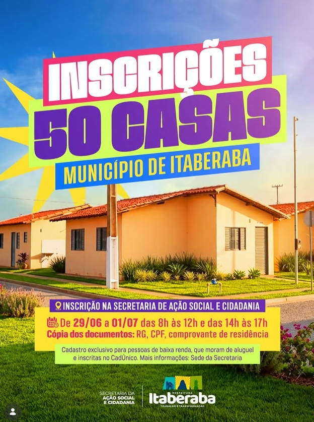 Prefeitura de Itaberaba inicia Cadastro Habitacional para seleção de famílias beneficiadas com 50 novas moradias