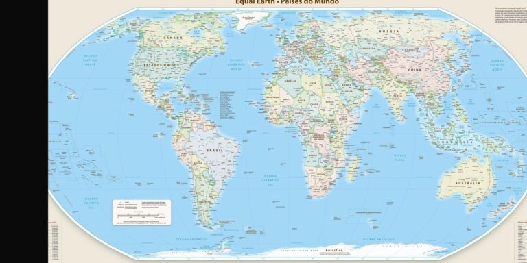 IBGE disponibiliza série de mapas-múndi com Brasil no centro